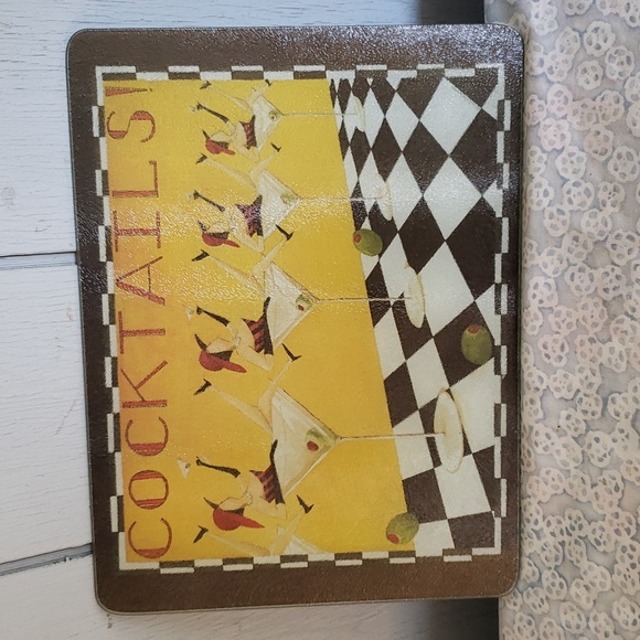Cocktails Glass Cutting Board - Picture 1 of 9
